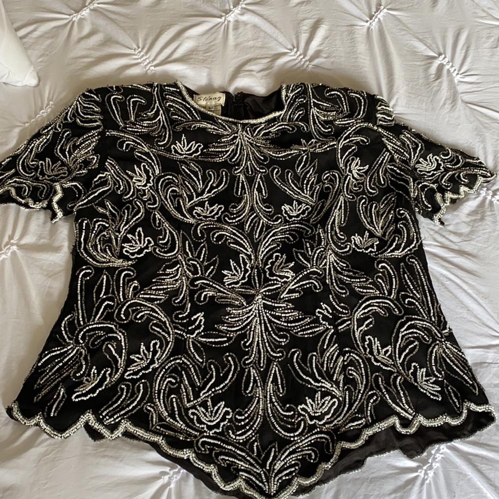Vintage Stenay Silk beaded evening wear top - Picture 6 of 6